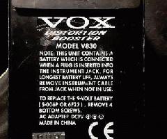 Vintage VOX V830 Distorsión Booster 1990 Negro-Cromo