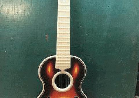 Vintage Plástico Faux F-Hole Guitarra para Guitarra Caso / Gigbag