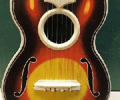 Vintage Plástico Faux F-Hole Guitarra para Guitarra Caso / Gigbag