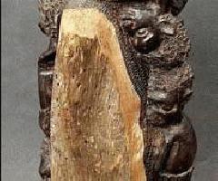 Vtg Makonde Árbol De La Vida Talla En Madera Ébano Madera Negra Escultura Figural