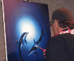 Pintura al óleo Original de Wyland, Visión del Mar