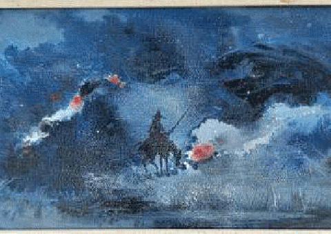 Michelle Gaugy Enmarcado Acrílico Don Quijote Pintura al óleo Impertérrito