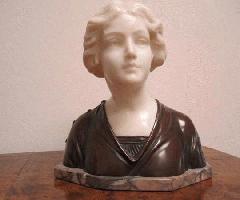 Busto de mármol de bronce de una Dama