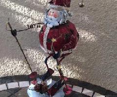 DOS Santas Navidad, esculturas de metal decoraciones de vacaciones regalos