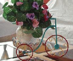 Plantador adornado hermoso de la bici del metal para el pote de las flores