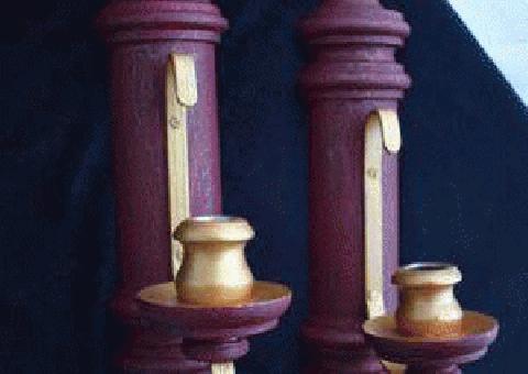 Par de candelabros rústicos de madera vintage (colgante)