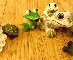 Onyx Stone Crystal Frog Miniature Figurines Set de 10 Art Decor