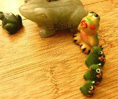 Onyx Stone Crystal Frog Miniature Figurines Set de 10 Art Decor